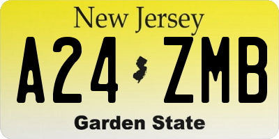 NJ license plate A24ZMB