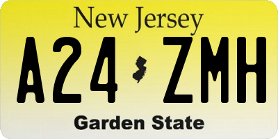 NJ license plate A24ZMH
