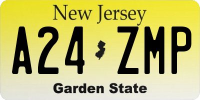NJ license plate A24ZMP