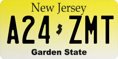 NJ license plate A24ZMT