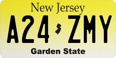NJ license plate A24ZMY