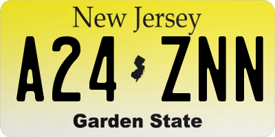 NJ license plate A24ZNN