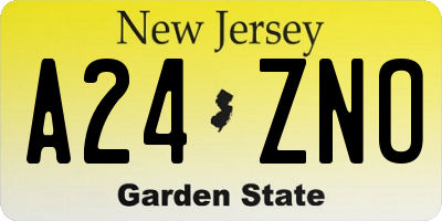 NJ license plate A24ZNO