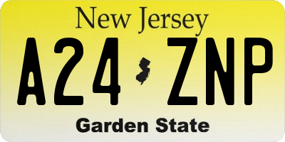 NJ license plate A24ZNP