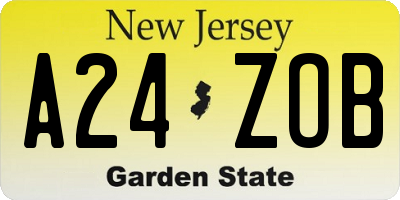 NJ license plate A24ZOB