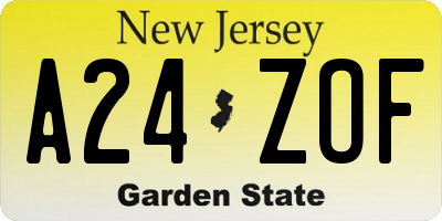 NJ license plate A24ZOF