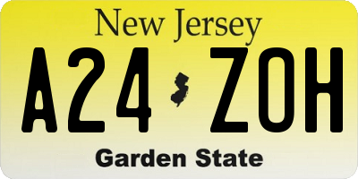NJ license plate A24ZOH