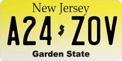 NJ license plate A24ZOV