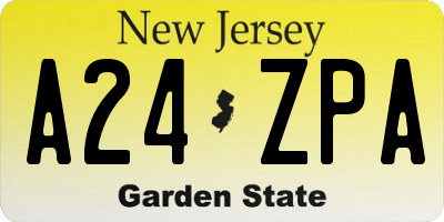 NJ license plate A24ZPA