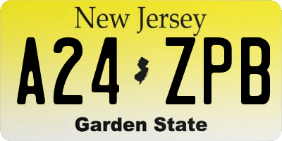 NJ license plate A24ZPB