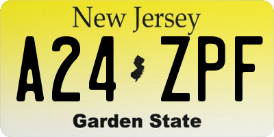 NJ license plate A24ZPF