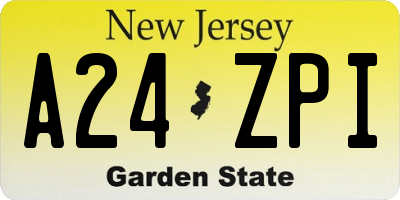 NJ license plate A24ZPI