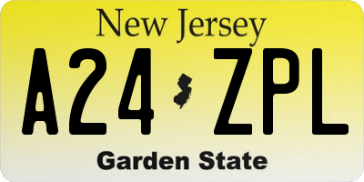 NJ license plate A24ZPL