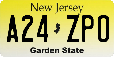 NJ license plate A24ZPO