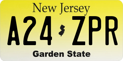 NJ license plate A24ZPR