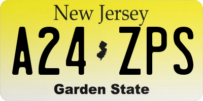 NJ license plate A24ZPS