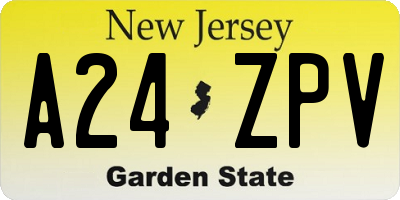 NJ license plate A24ZPV