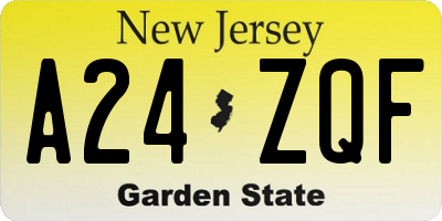 NJ license plate A24ZQF