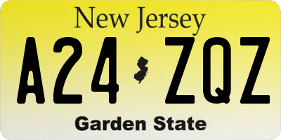 NJ license plate A24ZQZ