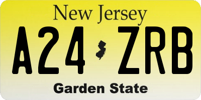 NJ license plate A24ZRB