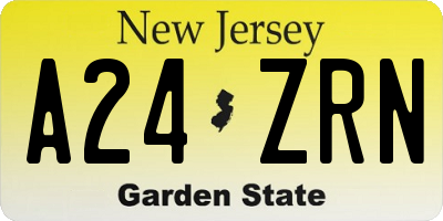 NJ license plate A24ZRN