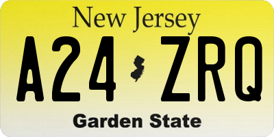 NJ license plate A24ZRQ