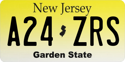 NJ license plate A24ZRS