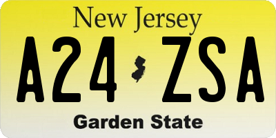 NJ license plate A24ZSA