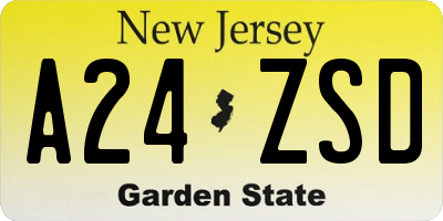 NJ license plate A24ZSD