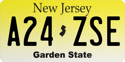 NJ license plate A24ZSE