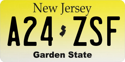 NJ license plate A24ZSF