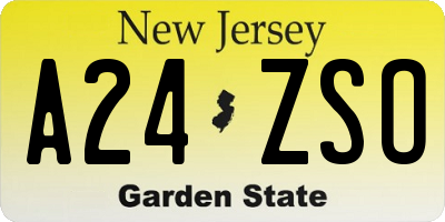 NJ license plate A24ZSO