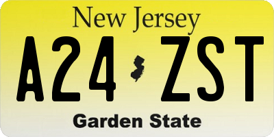 NJ license plate A24ZST