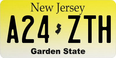 NJ license plate A24ZTH