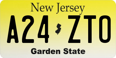 NJ license plate A24ZTO