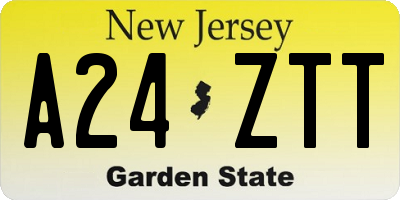 NJ license plate A24ZTT