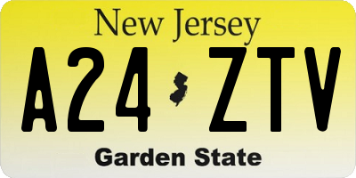 NJ license plate A24ZTV