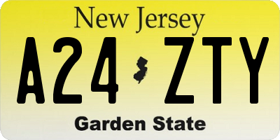 NJ license plate A24ZTY