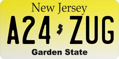 NJ license plate A24ZUG