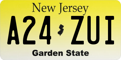 NJ license plate A24ZUI