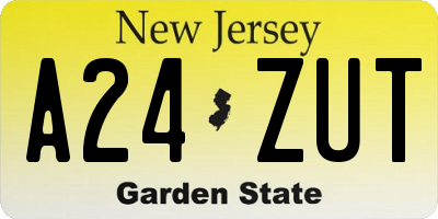 NJ license plate A24ZUT