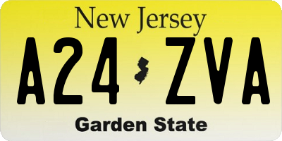NJ license plate A24ZVA