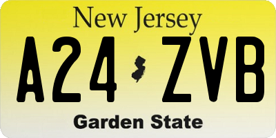 NJ license plate A24ZVB