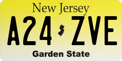 NJ license plate A24ZVE