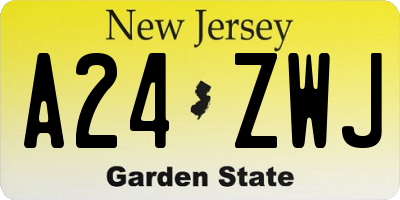 NJ license plate A24ZWJ