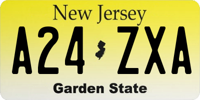 NJ license plate A24ZXA