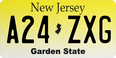 NJ license plate A24ZXG
