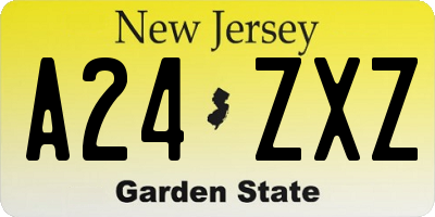 NJ license plate A24ZXZ