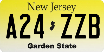 NJ license plate A24ZZB