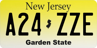 NJ license plate A24ZZE
